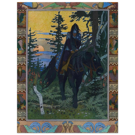 Ivan Bilibin: The Black Horseman Vintage Art Print