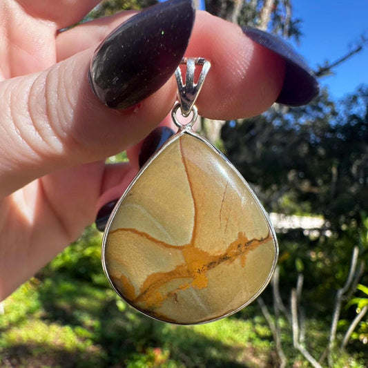 Sterling Silver Polygram Jasper Pendant