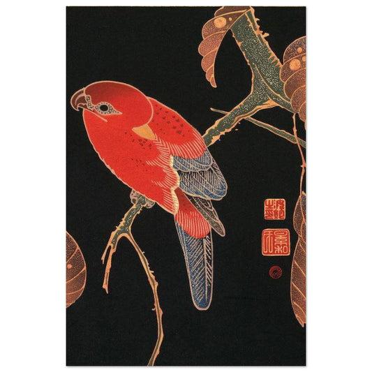 Ito Jakuchu - Red Parrot on the Branch of a Tree - Vintage Art Print