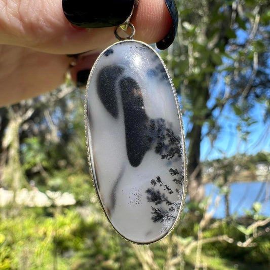 Sterling Silver Plum Agate Pendant
