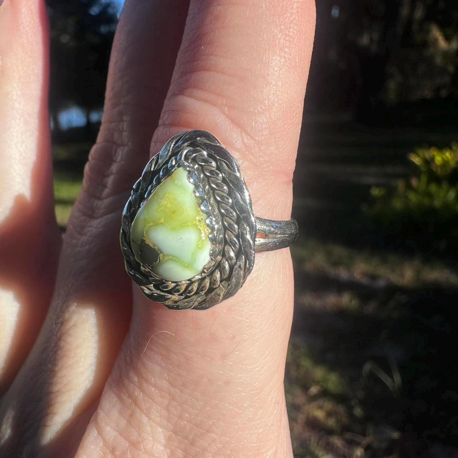 925 Sterling Silver Palamino Turquoise Ring Size 8