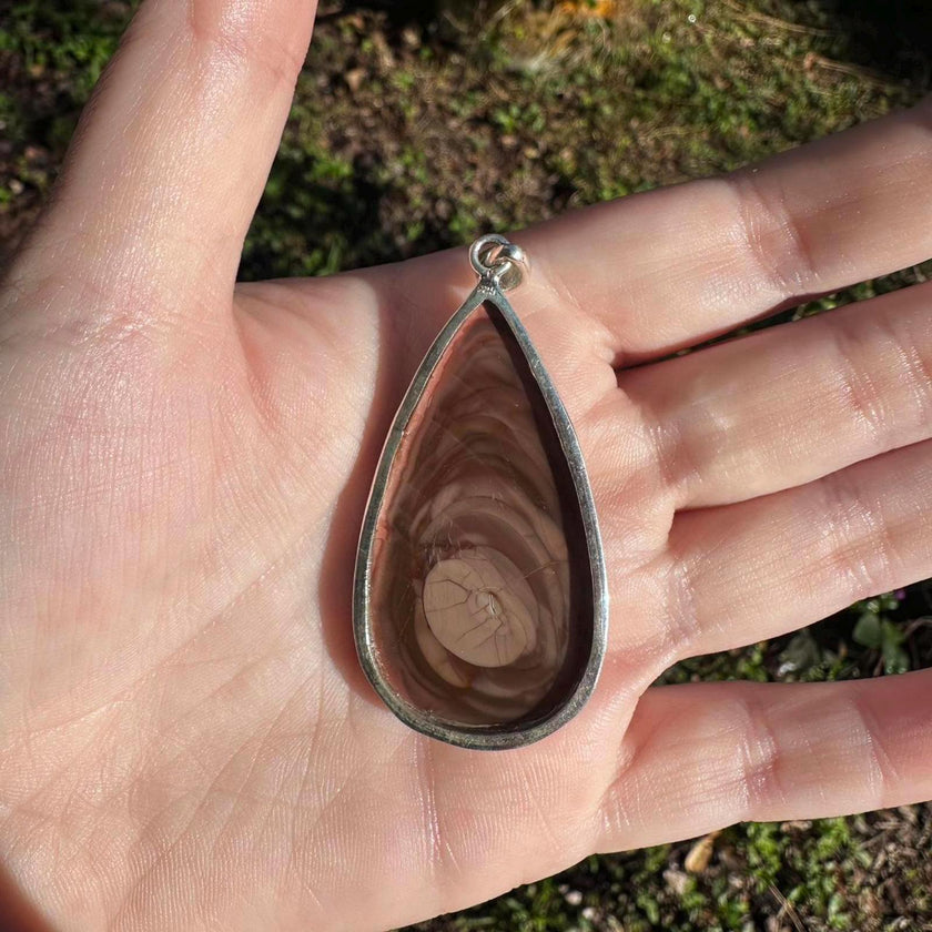 Sterling Silver Mexican Imperial Jasper Pendant (XL)