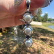 925 Sterling Silver 3 Stone Pearl Pendant
