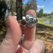 925 Sterling Silver Funky Symbol Amethyst Ring