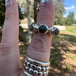 925 Sterling Silver Funky 3 Stone Labradorite Ring