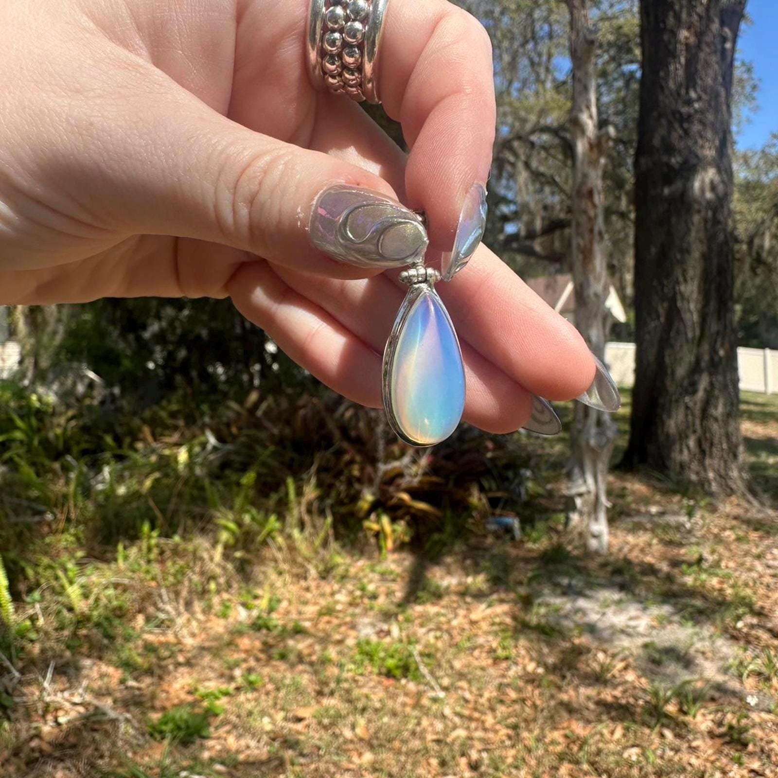 925 Sterling Silver Opalite Pendant