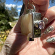 925 Silver Square Druzy & Amethyst Pendant