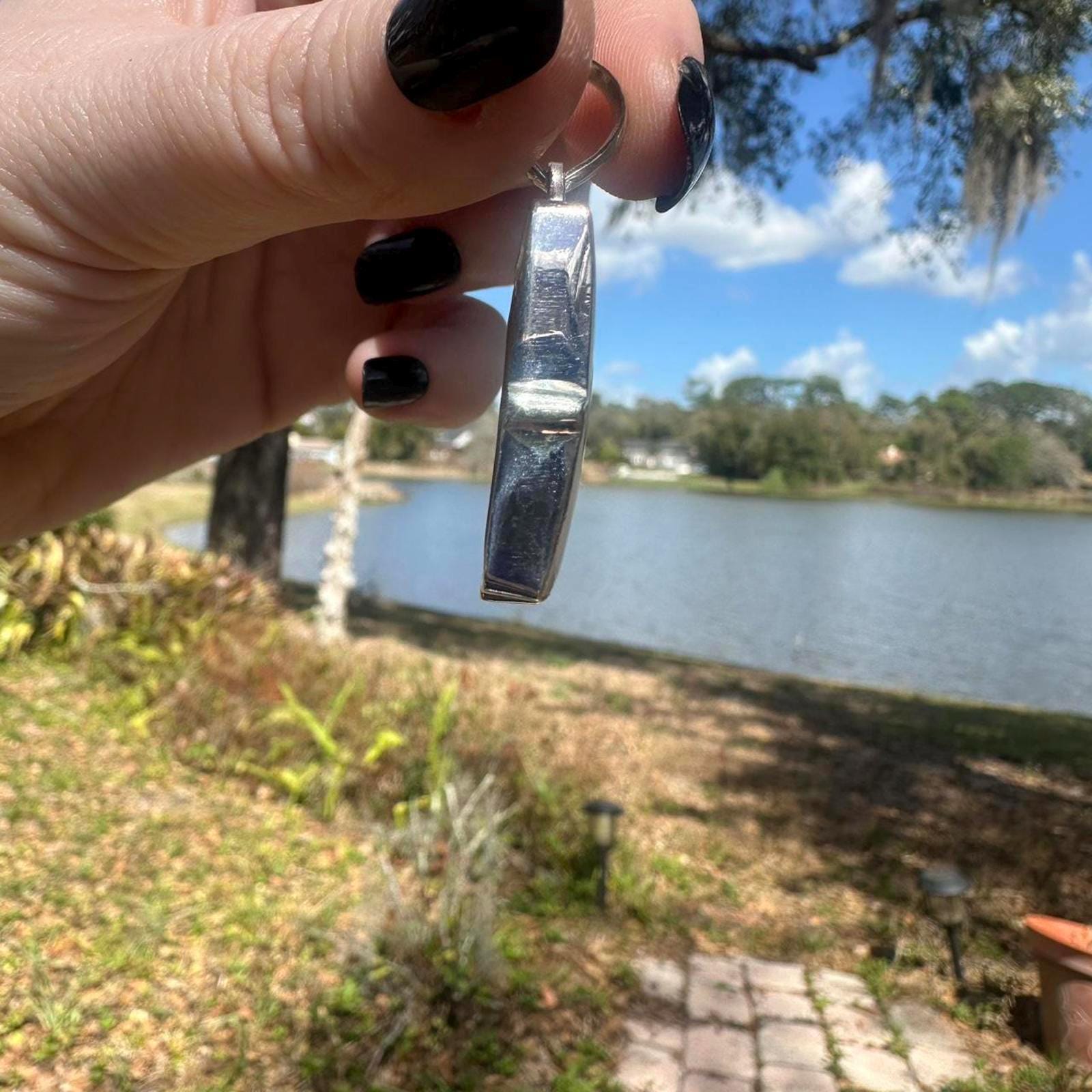 Sterling Silver Mother of Pearl Square Pendant