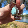Sterling Silver Kingman Turquoise Pendant . Approx 1” (Small)