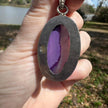 Vintage Sterling Silver Purple Agate Pendant