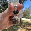 925 Sterling Silver Smokey Quartz and Fossilized Coral Pendant