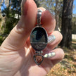 925 Sterling Silver Turquoise and Smokey Quartz Pendant