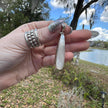 925 Sterling Silver Elongated Mother of Pearl  Pendant