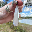 925 Sterling Silver Elongated Mother of Pearl  Pendant