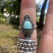 925 Sterling Silver Turquoise Ring Size 8