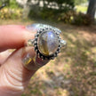 925 Sterling Silver Labradorite Ring Size 8.75