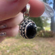 925 Sterling Silver Bali Style Onyx Pendant