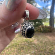 925 Sterling Silver Bali Style Onyx Pendant