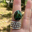 925 Sterling Silver Naive American Signed Turquoise Ring Size 8