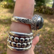 925 Sterling Silver Labradorite Bail Style Ring Size 8