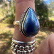925 Sterling Silver Blue Biwa Pearl Ring Size 7