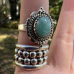 925 Sterling Silver Blue Larimar Ring Size 8.5