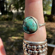 925 Sterling Silver Native American Signed Blue Turquoise Ring Size 7