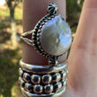925 Sterling Silver Mother of Pearl Ring Size 8.5