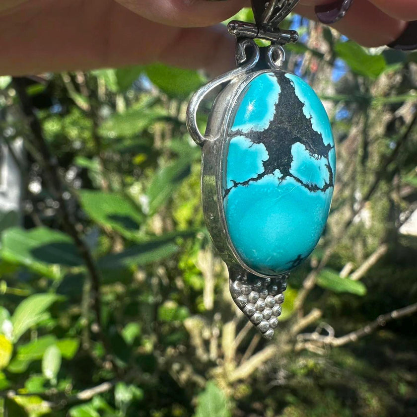 Vintage Sterling Silver Turquoise Pendant
