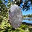 Sterling Silver Purple Moss Agate Pendant.