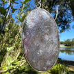 Sterling Silver Purple Moss Agate Pendant.