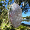 Sterling Silver Purple Moss Agate Pendant.