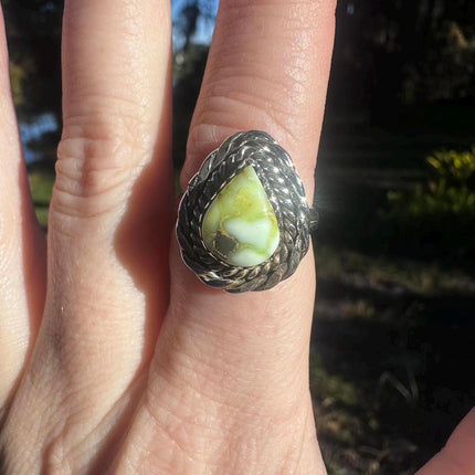 925 Sterling Silver Palamino Turquoise Ring Size 8