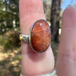 925 Sterling Silver Sunstone Adjustable Thick Band Ring