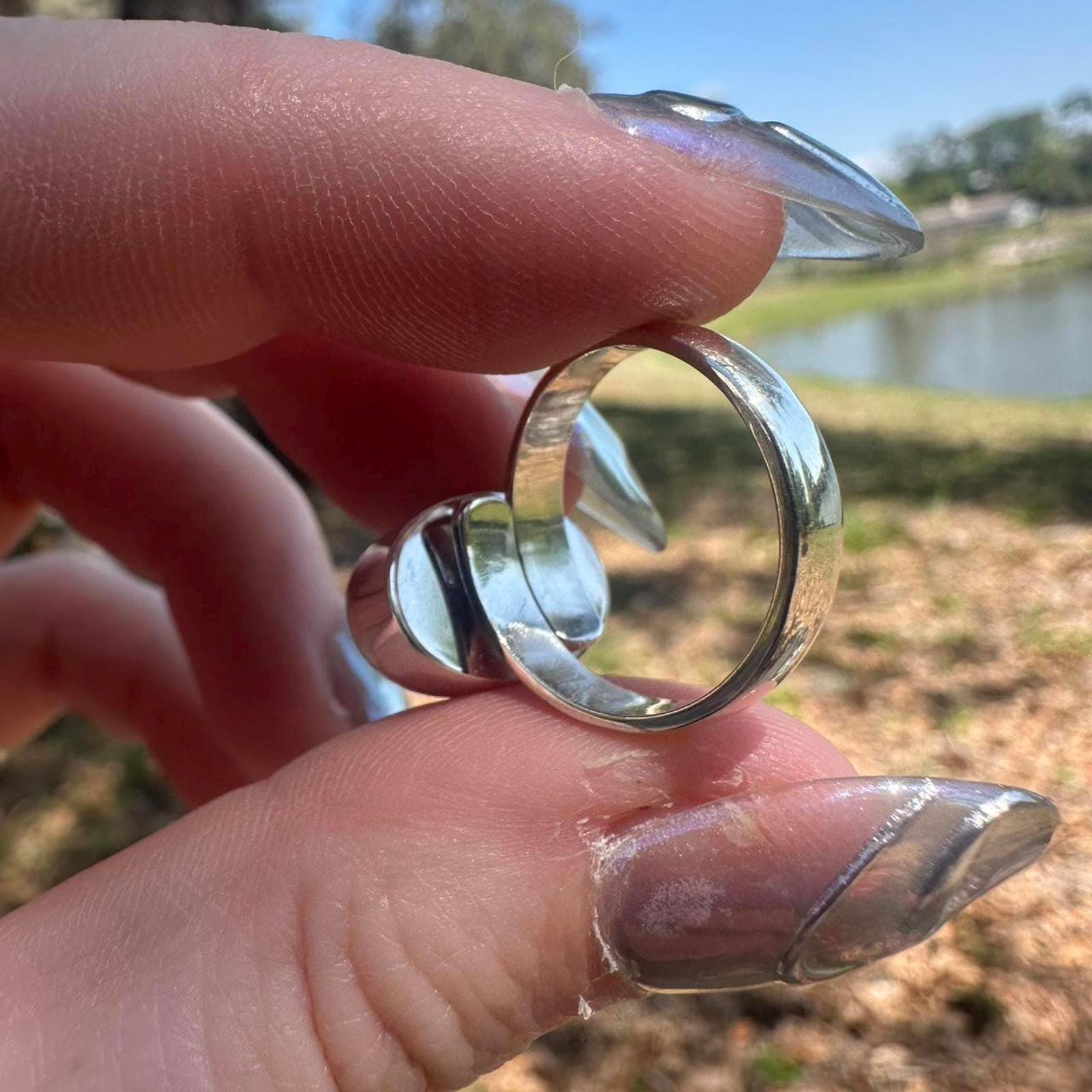 925 Sterling Silver Sunstone Adjustable Thick Band Ring
