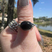 925 Sterling Silver Black Onyx Ring Size 8