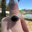 925 Sterling Silver Black Onyx Ring Size 8