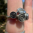 925 Sterling Silver Funky Symbol Amethyst Ring