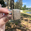 925 Sterling Silver Fossil Coral Ring. Size: Adjustable
