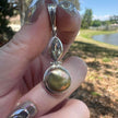 925 Sterling Silver Pearl and Aquamarine Pendant