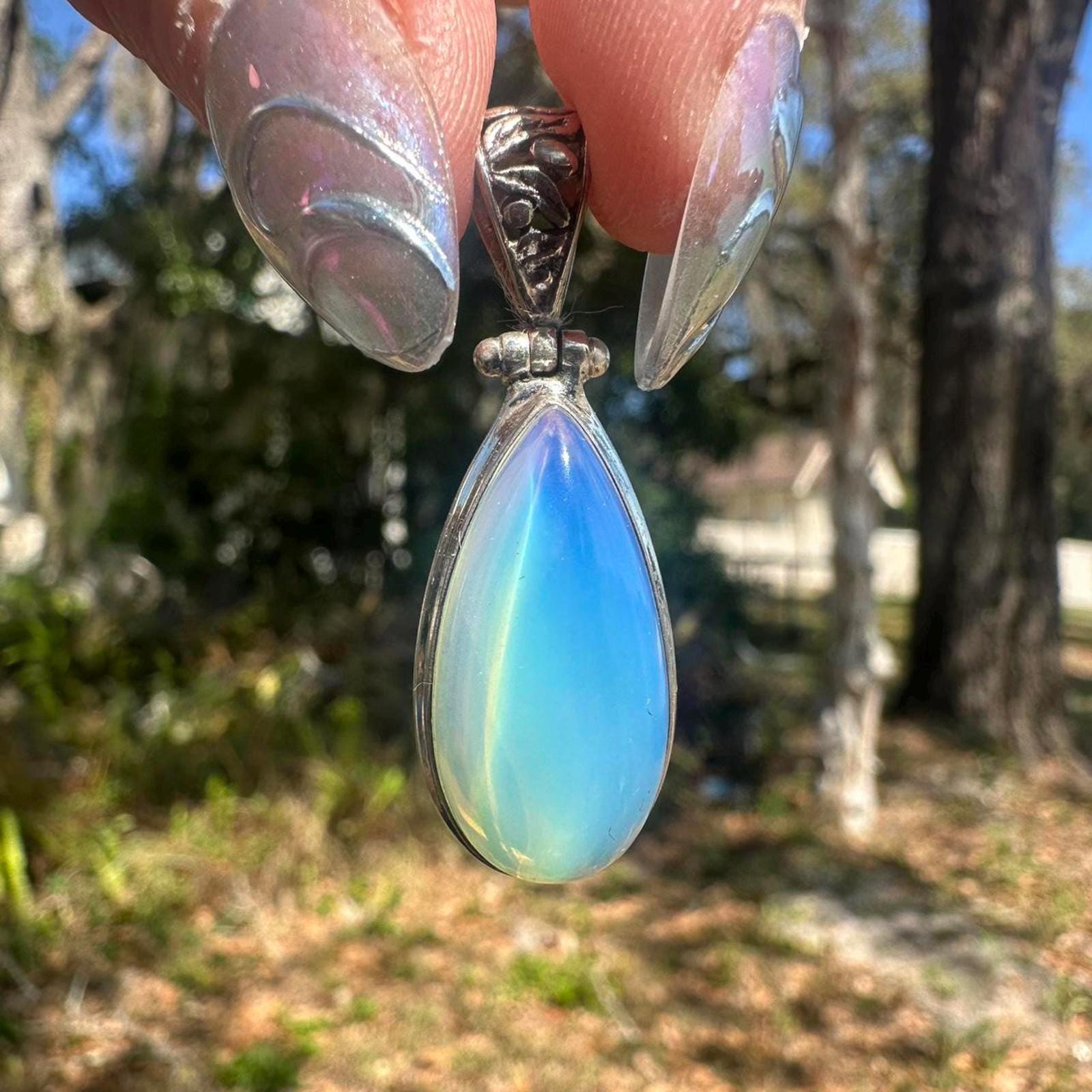 925 Sterling Silver Opalite Pendant