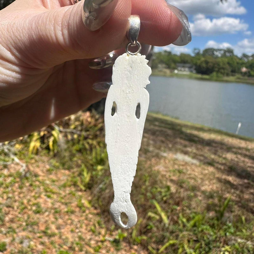 925 Silver & White Resin Mermaid Pendant