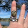 Sterling Silver Green Citrine Statement Ring Size 9