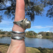 Sterling Silver Green Citrine Statement Ring Size 9