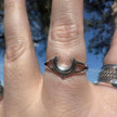 Sterling Silver Moon  Ring Size 8.75