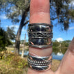 Sterling Silver Cigar Band Style Spiral Detail Ring Size 9
