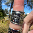 Sterling Silver Cigar Band Style Spiral Detail Ring Size 9