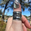Sterling Silver Cigar Band Style Spiral Detail Ring Size 9