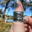 Sterling Silver Cigar Band Style Spiral Detail Ring Size 9