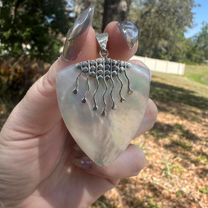 925 Sterling Silver  Mother of Pearl Pendant